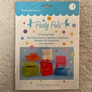 Party Partners Set of 6 Colorful Mini Foldable Gift Boxes